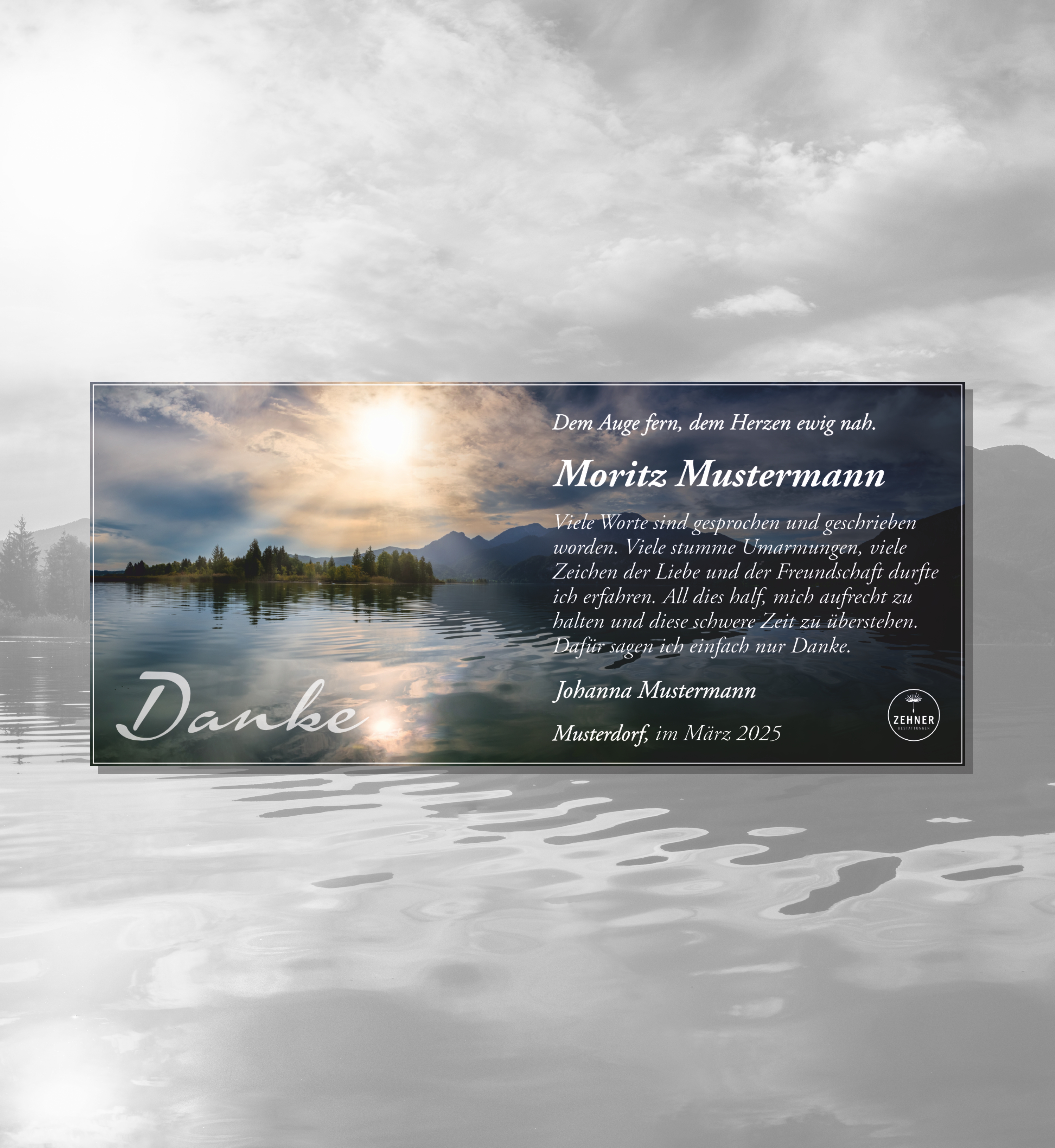 Zehner Bestattungen Trauerdruck Danksagung