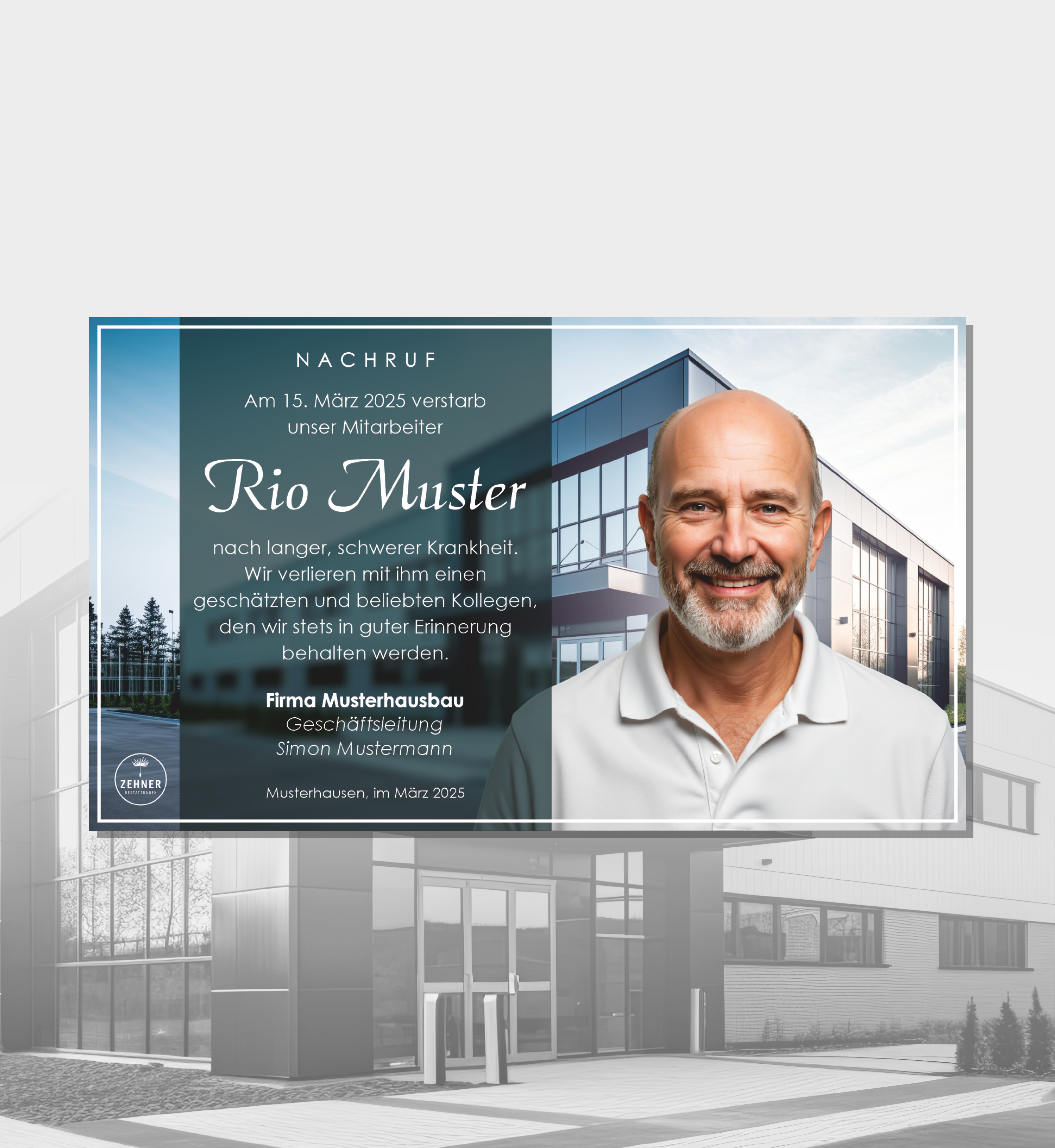 Zehner Bestattungen Trauerdruck Nachruf