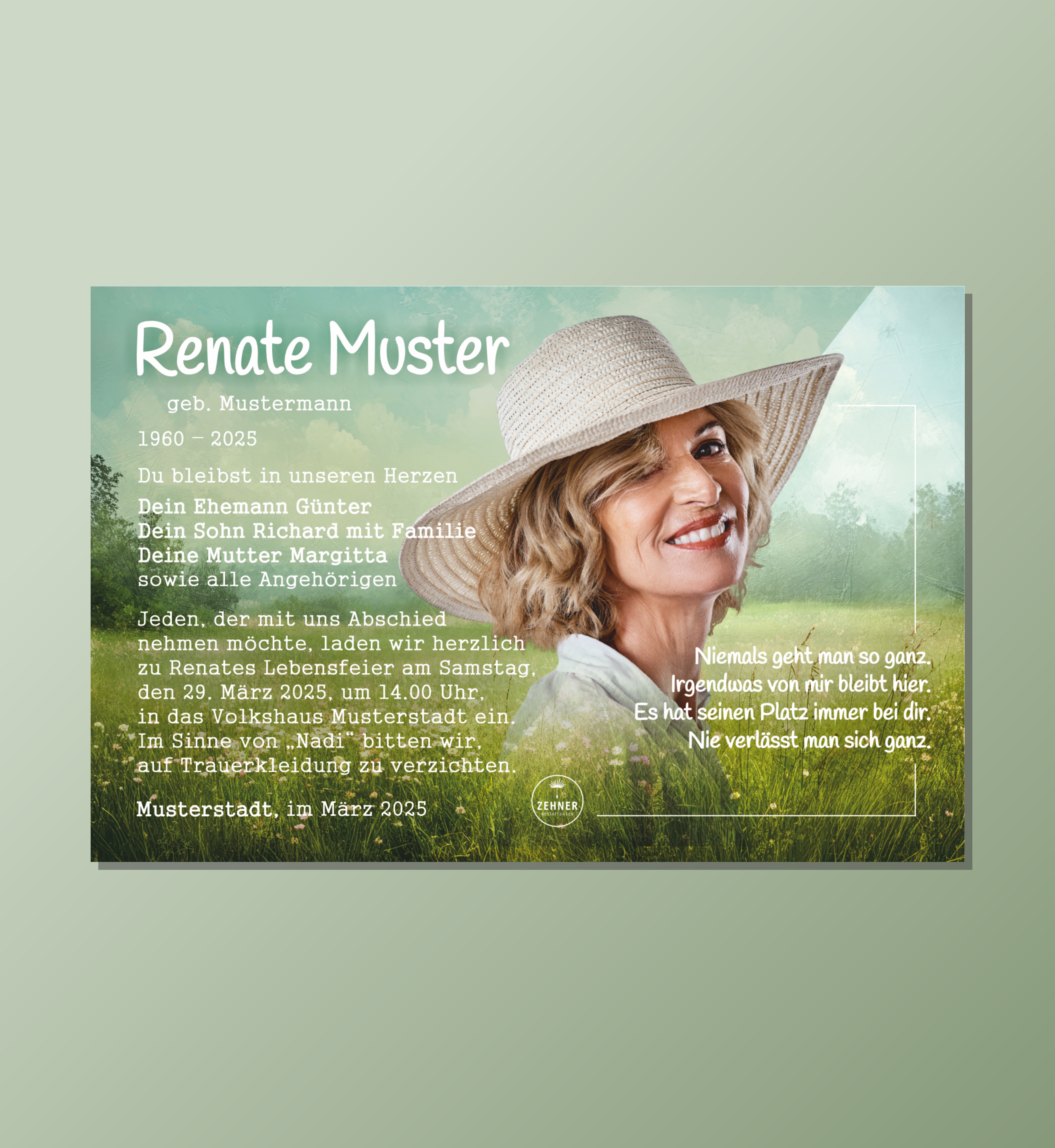 Zehner Bestattungen Trauerdruck Traueranzeigen