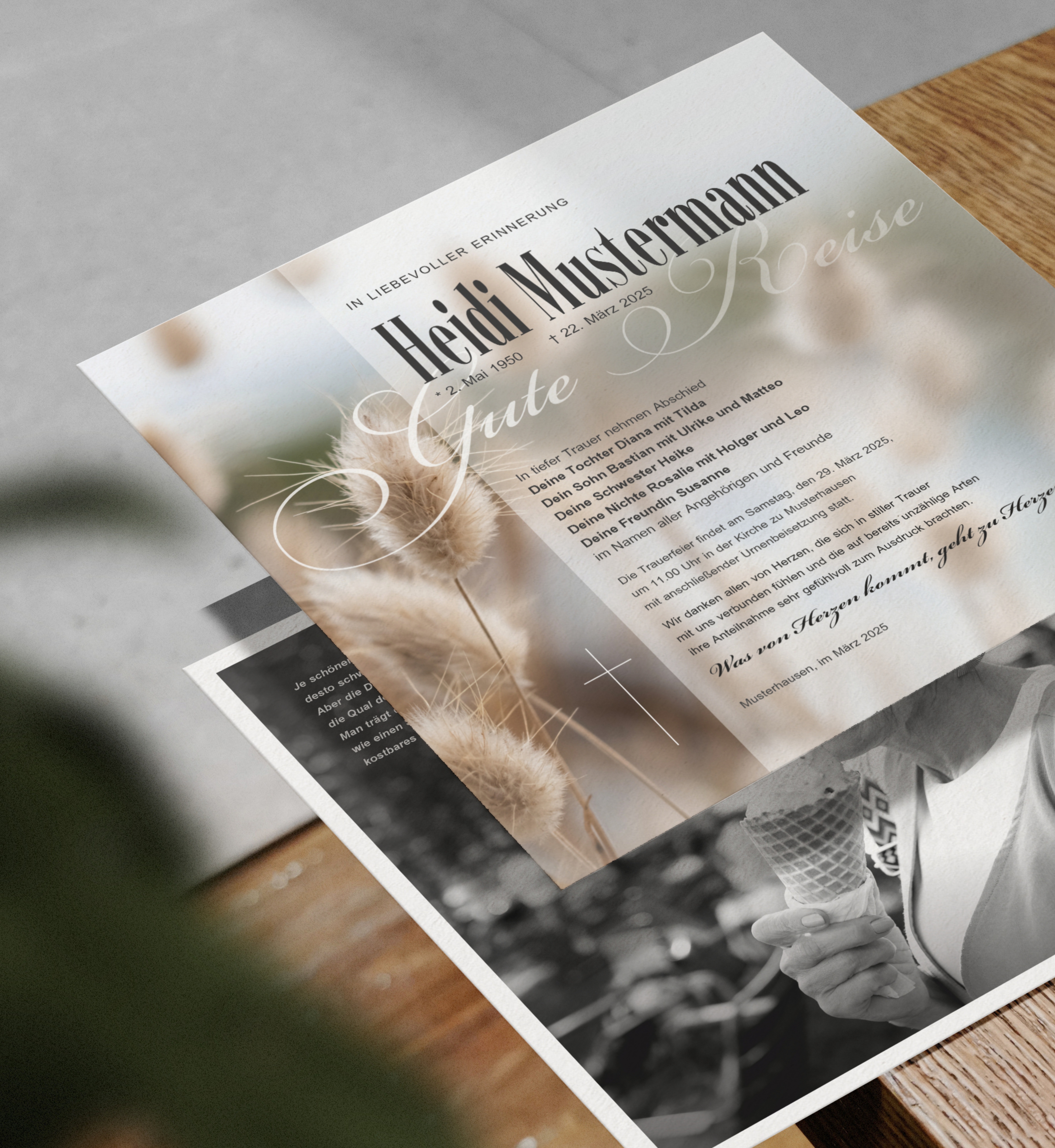 Zehner Bestattungen Trauerdruck Trauer- und Dankeskarte