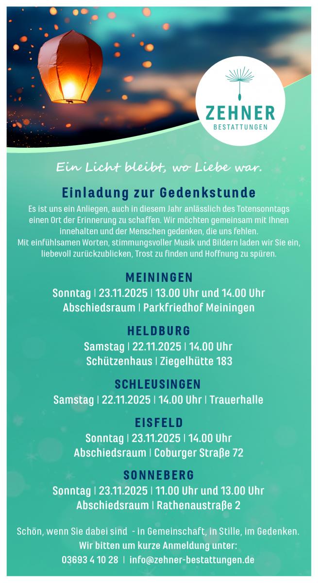 Gedenkveranstaltungen zum Totensonntag